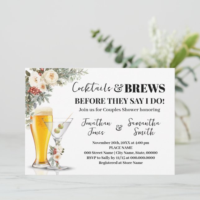 Invitation Fleurs blanches d'hiver Cocktails & Brasseurs Douc (Debout devant)