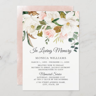 Invitation Fleurs blanches et bleues dans le service commémor