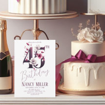 Fleurs blanches et magenta 45e anniversaire Invita