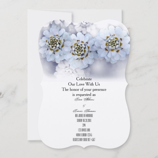 Invitation Fleurs Blanches Fête Famille Amis Invités de Maria (Devant)