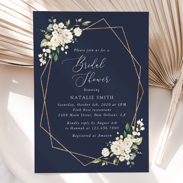 Invitation Fleurs blanches, Fleurs de crème, Boho, Fête des m (Créateur téléchargé)