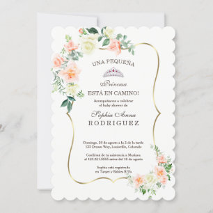 Invitation Fleurs blanches Invitación de Baby shower