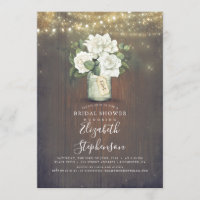 Fleurs blanches Mason Jar Fête des mariées rustiqu