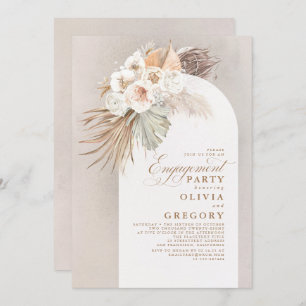 Invitation Fleurs blanches Pampas Grass Boho Party