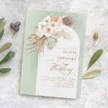 Invitation Fleurs blanches Pampas Grass Élégant Mariage Sage<br><div class="desc">Pampas herbe et fleurs botaniques blanches feuillage élégantes invitations de mariage boho</div>