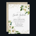 Invitation Fleurs blanches Sweet sixteen d'or moderne Invitat<br><div class="desc">Fleurs blanches Sweet sixteen d'or moderne Invitation Voir collection correspondante dans Niche et Nest Store</div>