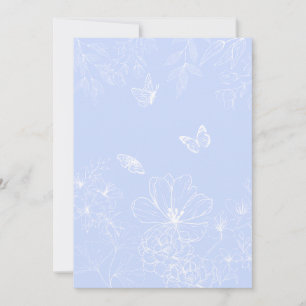 Invitation Fleurs bleu clair Motif, Floral, Minimaliste