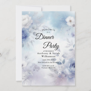 Invitation Fleurs bleues douces et purée de lavande
