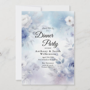 Invitation Fleurs bleues douces et purée de lavande