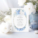 Invitation Fleurs bleues et blanches poussiéreuses Mariage él<br><div class="desc">Invitations de mariage bleu et blanc poussiéreux</div>