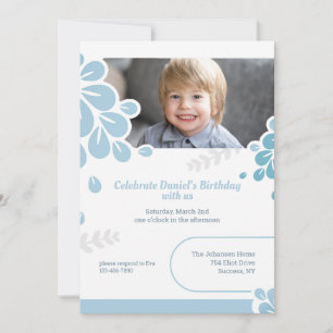 Invitation Fleurs Bleues Photo