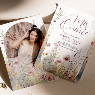 Invitation Fleurs bohème modernes & Arc Photo Quinceanera