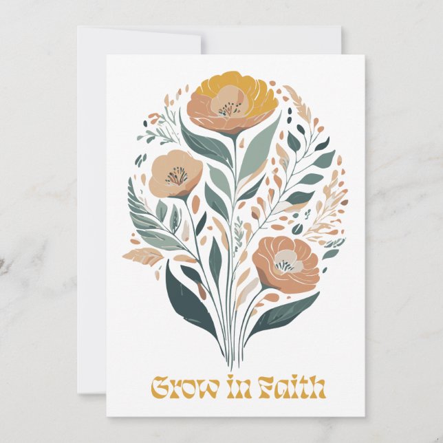 Invitation Fleurs bohèmes chrétiennes d'inspiration de la foi (Devant)