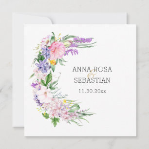 Invitation *~* Fleurs Boho AR15 QR RSVP Mariage
