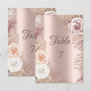 Invitation Fleurs Boho Ombré Pailletées Rose Gold Élégantes