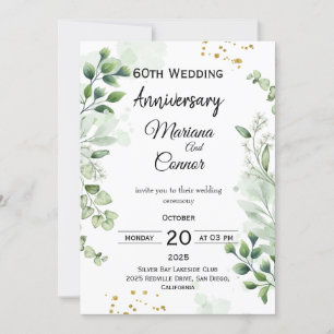 Invitation Fleurs Boho Verdure Mariage Anniversaire 