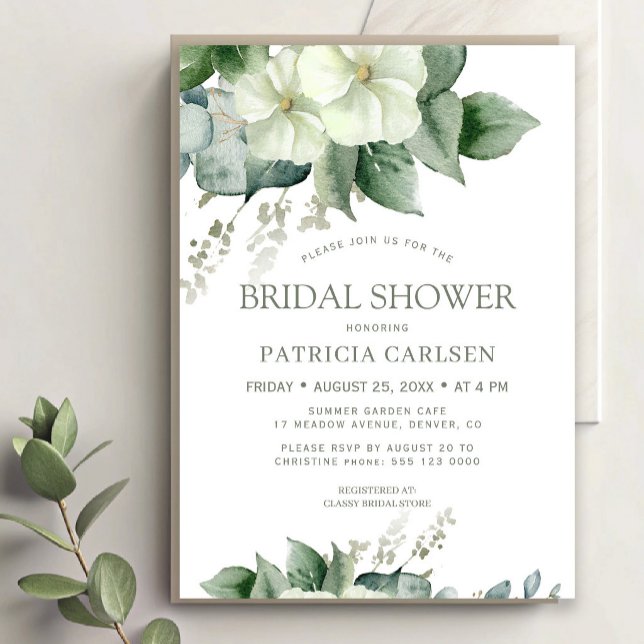 Invitation Fleurs botaniques aquarelle douche de mariée (Créateur téléchargé)
