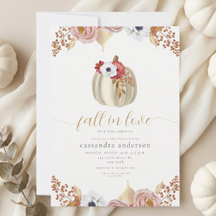 Invitation Fleurs Botaniques Automne Bébé à Bord
