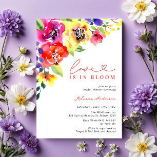 Invitation Fleurs brillantes Amour dans la Fête des mariées e