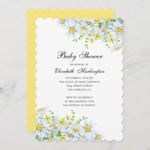 Invitation Fleurs chamomiles. Baby shower à fleurs