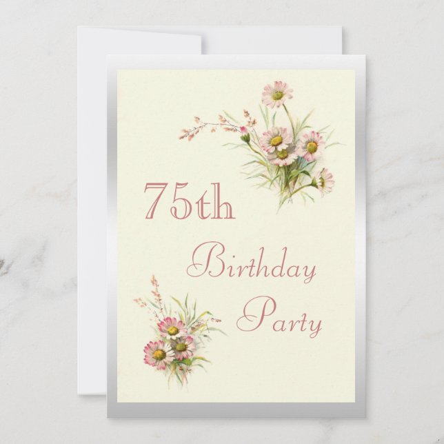 Invitation Fleurs Chic de Printemps 75e Anniversaire (Devant)