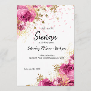Invitation Fleurs Chic et Glam Modernes pour toutes les occas