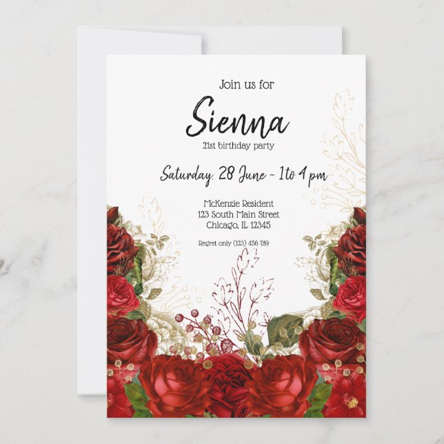 Invitation Fleurs chic et glamour modernes pour toutes les oc (Devant)