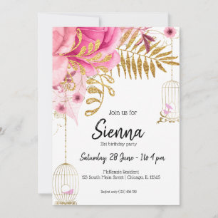 Invitation Fleurs chic et glamour modernes pour toutes les oc