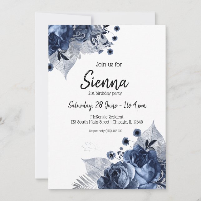 Invitation Fleurs chic et glamour modernes pour toutes les oc (Devant)