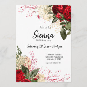 Invitation Fleurs chic et glamour modernes pour toutes les oc