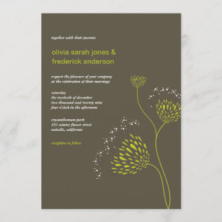 Invitation Fleurs Chrysanthème Floral Élégant Mariage chic