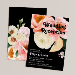 Invitation Fleurs Colorées Audacieuses   Réception de Mariage
