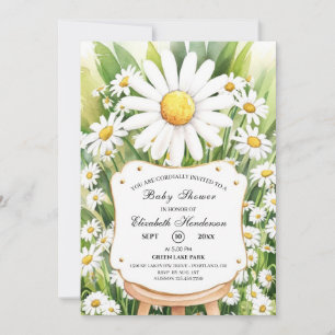 Invitation Fleurs colorées Baby shower marais