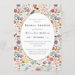 Invitation Fleurs colorées de la douche nuptiale Flore printa