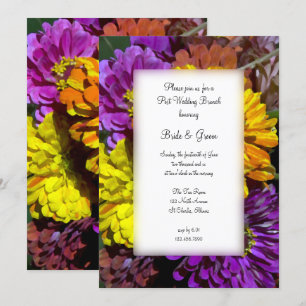 Invitation Fleurs Colorées de Zinnia Bruncht Après-Mariage