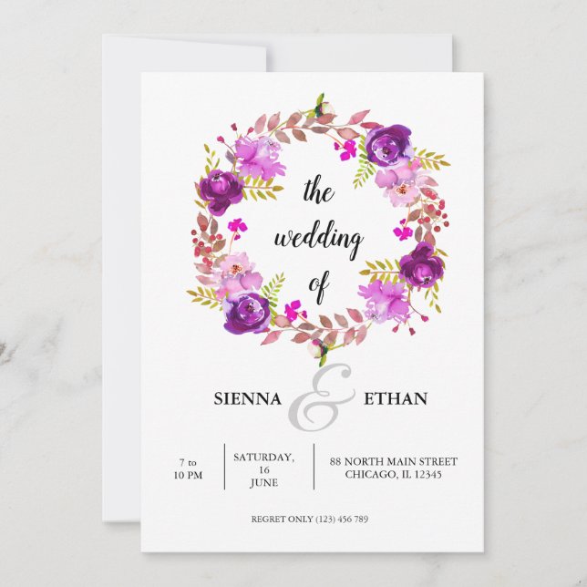 Invitation Fleurs couronnes pour toutes les occasions (Devant)