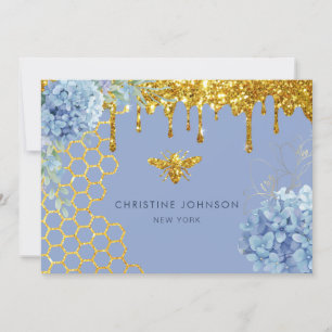 Invitation fleurs d'abeille et d'hydrangée