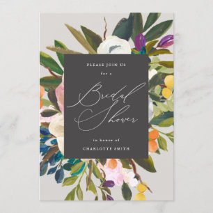 Invitation Fleurs d'agrumes lumineuses Dove Grey Fête des