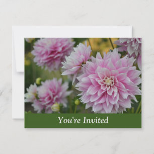 Invitation Fleurs Dahlia roses au Jardin RHS Anniversaire sur