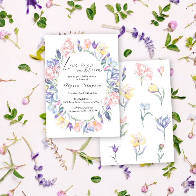Invitation Fleurs d'amour Fête de mariage floral (Créateur téléchargé)