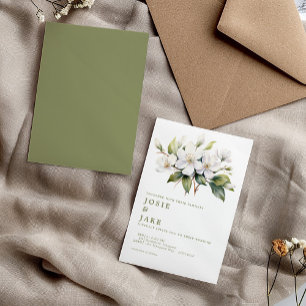 Invitation Fleurs d'Apple fleurs blanches illustration mariag