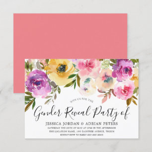 Invitation Fleurs d'aquarelle Baby shower de la fête de révél