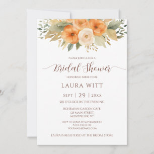 Invitation Fleurs d'aquarelle botanique Fête des mariées chic