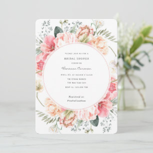 Invitation Fleurs d'aquarelle fleurie chic jardin de printemp