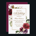 Invitation Fleurs d'aquarelle Fleurs femmes 40e fête d'annive<br><div class="desc">Watercolor Flowers Womans 40th Birthday Party Invitation Voir la collection correspondante dans niche et magasin de nids</div>
