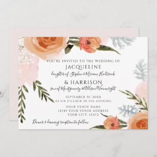 Invitation Fleurs d'aquarelle Mariage de remplissage de broch