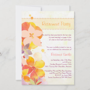 Invitation Fleurs d'aquarelle mignonne Parti de retraite