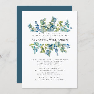 Invitation Fleurs d'aquarelle modernes de confirmation