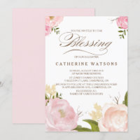 Fleurs d'aquarelle romantiques Bénédiction Invitat