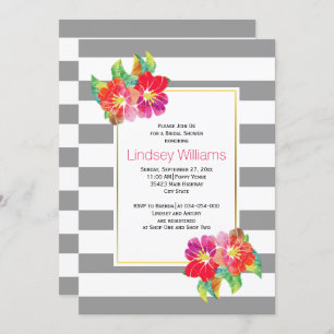 Invitation Fleurs d'aquarelle rose mariage douche nuptiale